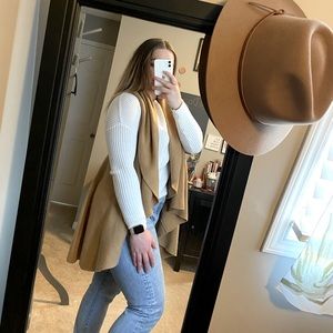 Tan Sleeveless Cardigan